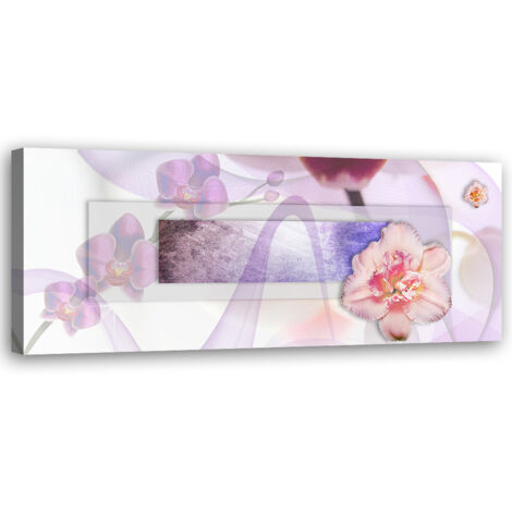Tableau sur toile Abstraction de fleur rose 90x30