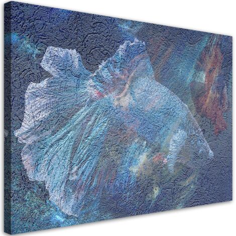 Tableau sur toile Abstraction des fleurs bleues 100x70