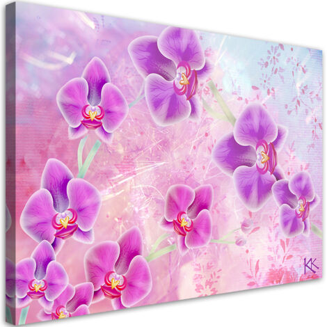 Tableau sur toile Abstraction des fleurs d'orchidées 100x70