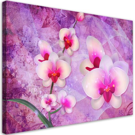 Tableau sur toile Abstraction des fleurs d'orchidées 100x70