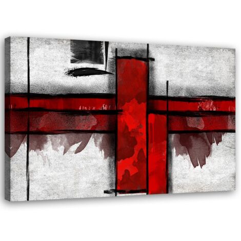 Tableau sur toile, Abstraction rectangles rouges - 120x80