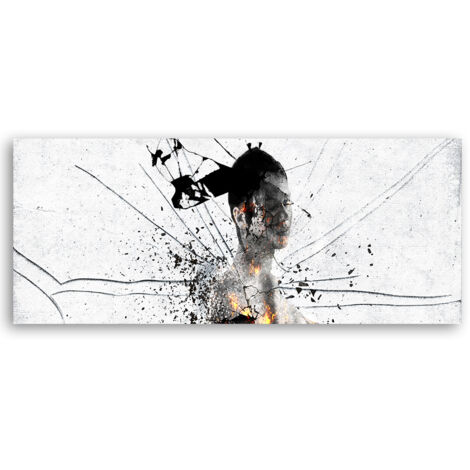 Tableau sur toile Abstraction sur verre brisé 90x30