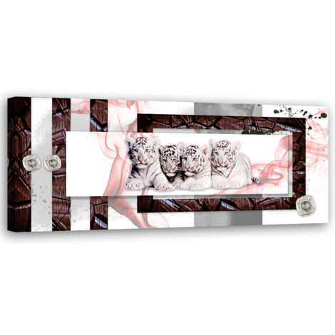 Tableau sur toile Abstrait avec tigres 90x30