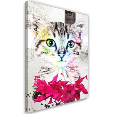 Tableau sur toile Abstrait Chat Coloré 70x100