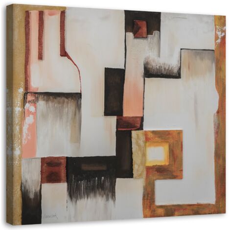 Tableau sur toile Abstrait Forme brune 60x60