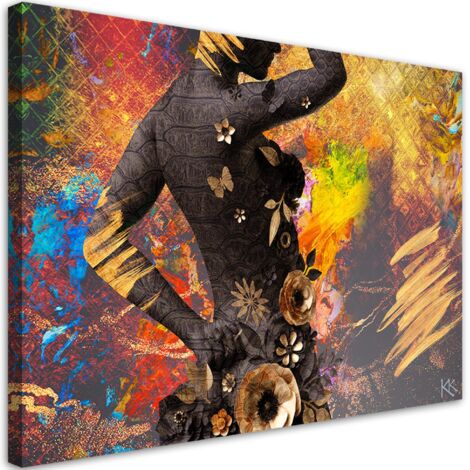 Tableau sur toile Africane Fleurs Fleurs Abstraction 90x60