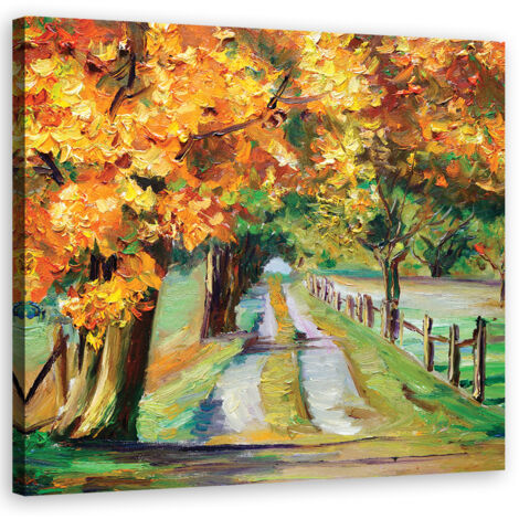 Tableau sur toile Automne Arbres Feuilles 30x30