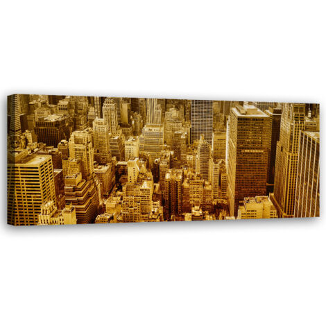 Tableau sur toile Bâtiments dorés 90x30