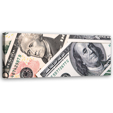 Tableau sur toile Billets de banque verts 90x30