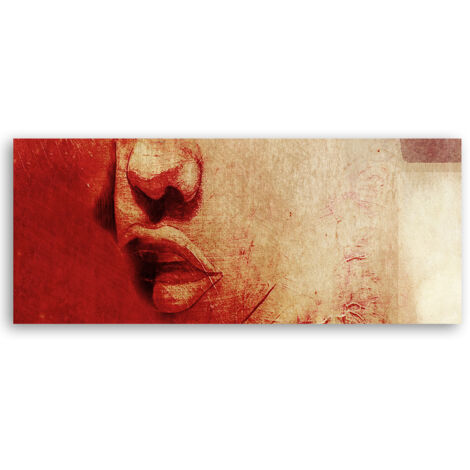 Tableau sur toile Bouche de femme abstrait 90x30