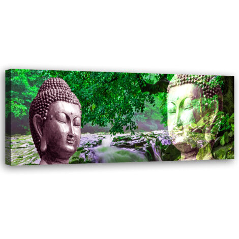 Tableau sur toile Bouddha dans la forêt 90x30