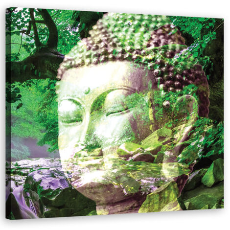 Tableau sur toile Bouddha Forêt Feuille Nature 60x60