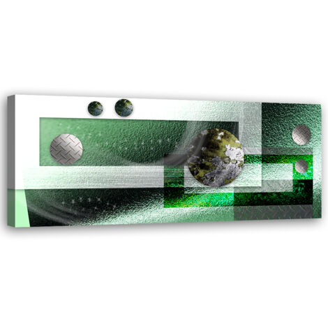 Tableau sur toile Boules métalliques vertes abstraites 90x30