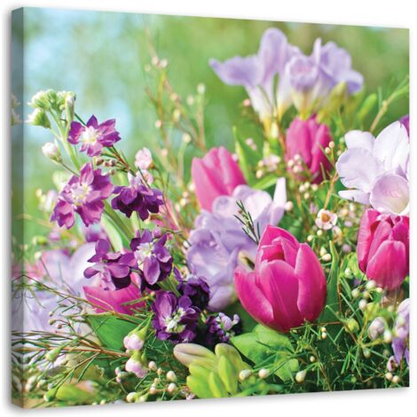 Tableau sur toile Bouquet de fleurs Multicolore 50x50