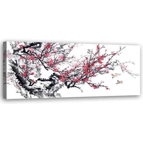 Tableau sur toile Branche de cerisier 90x30