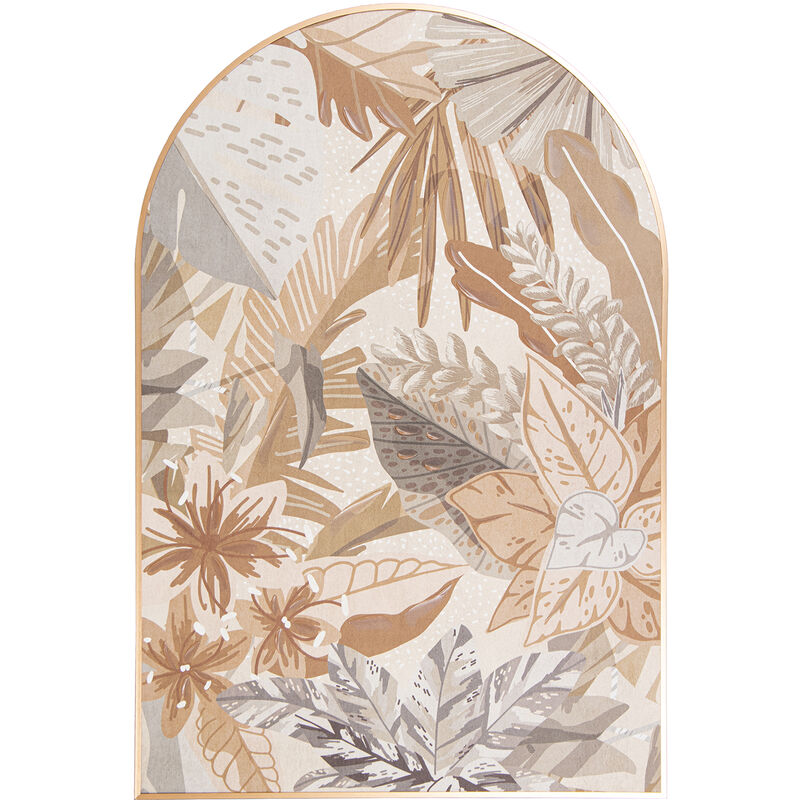 Tableau sur toile cadre bois naturel 80X120 Cm arche de fleurs Ext:80.8X4X120.8 Cm