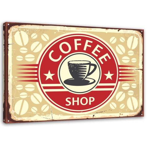 Tableau sur toile Café Panneau Rétro 60x40