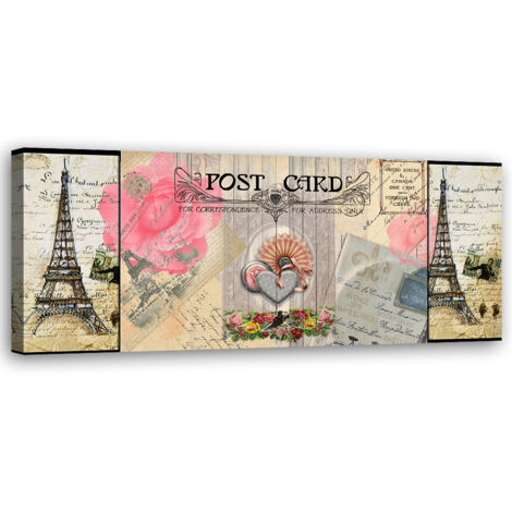 Tableau sur toile Carte postale de France 90x30