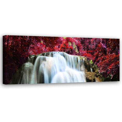 Tableau sur toile Cascade Nature Rouge 90x30