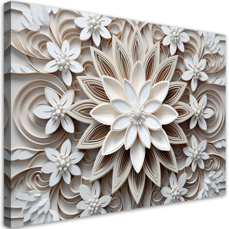 Tableau sur toile Chambre à coucher - Fleurs 3d 90x60