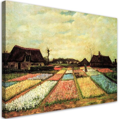 Tableau sur toile Champs de fleurs - V. van Gogh 60x40