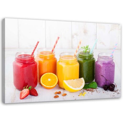 Tableau sur toile Cocktail coloré fruits 100x70
