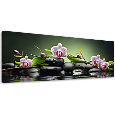 Tableau sur toile Composition verte du spa zen 90x30