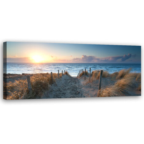 Tableau sur toile Coucher de soleil au bord de la mer 90x30