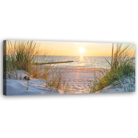 Tableau sur toile Coucher de soleil sur la mer 90x30