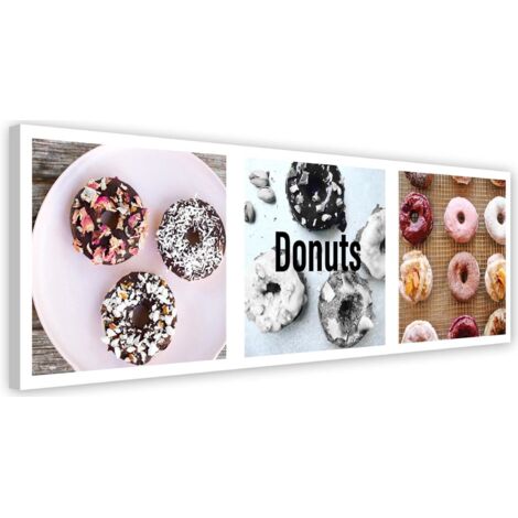 Tableau sur toile Donuts colorés panoramique 90x30