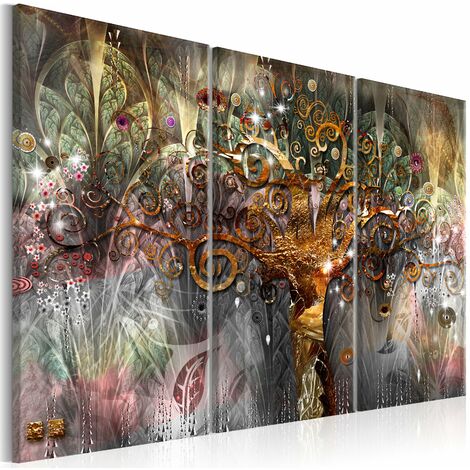 Tableau sur toile décoration murale image imprimée cadre en bois à  suspendre Fenêtre : Vue sur Forêt