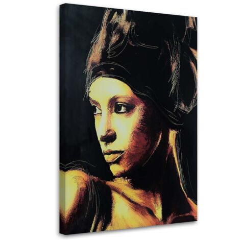 Tableau sur toile Femme africaine marron 60x90