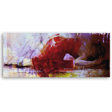 Tableau sur toile Femme en robe rouge 90x30