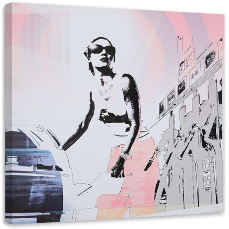 Tableau sur toile Femme Mode Glamour Paris 40x40