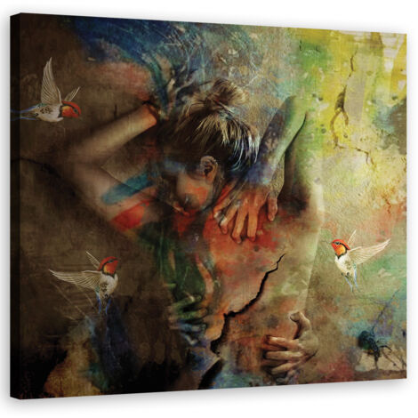 Tableau sur toile Femme nue Aquarelle 50x50