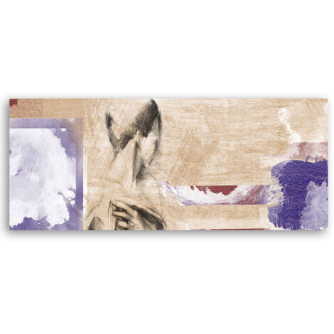 Tableau sur toile Femme sur fond beige 90x30