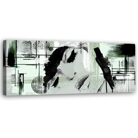 Tableau sur toile Femme verte abstraction 90x30