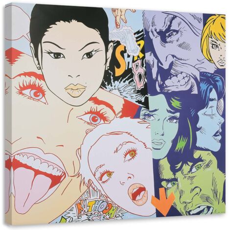 Tableau sur toile Femmes visages Pop Art 50x50