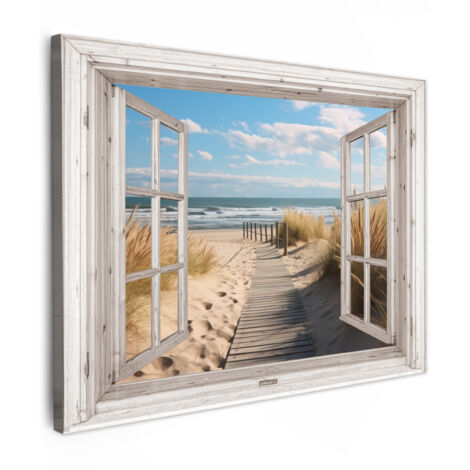 Tableau Toile Encadrée Prêt à Accrocher – Porte De La Mer, 16x20 Pouces (neuf)