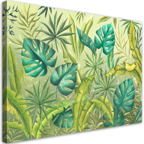 Tableau sur toile Feuilles de monstre 100x70