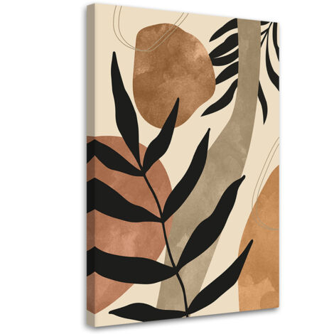 Tableau sur toile Feuilles et brindilles Boho 70x100