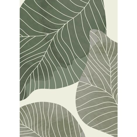 Tableau sur toile feuilles vertes 30x45 cm - Impression sur Toile Murale Décorative - Image imprimée en HD sur Toile - Toile sur Châssis en Bois FSC - Fabriqué en France