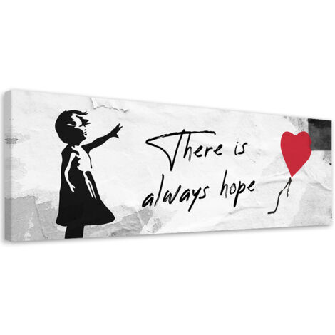 Tableau sur toile Fille Banksy avec ballon 90x30
