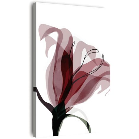 Tableau sur toile fleur abstraite 30x45 cm - Impression sur Toile Murale Décorative - Image imprimée en HD sur Toile - Toile sur Châssis en Bois FSC - Fabriqué en France