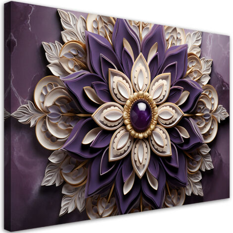 Tableau sur toile Fleur abstraite diamant 3D 90x60