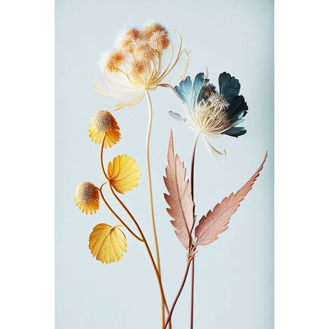 Tableau sur toile fleur colorée 30x45 cm - Impression sur Toile Murale Décorative - Image imprimée en HD sur Toile - Toile sur Châssis en Bois FSC - Fabriqué en France