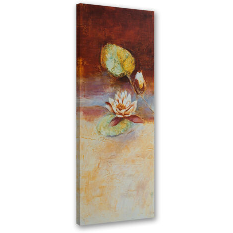 Tableau sur toile Fleur de nénuphar peinte 30x90