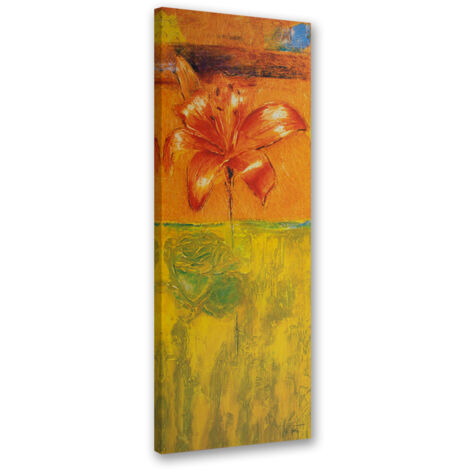 Tableau sur toile Fleur de nénuphar peinte 30x90