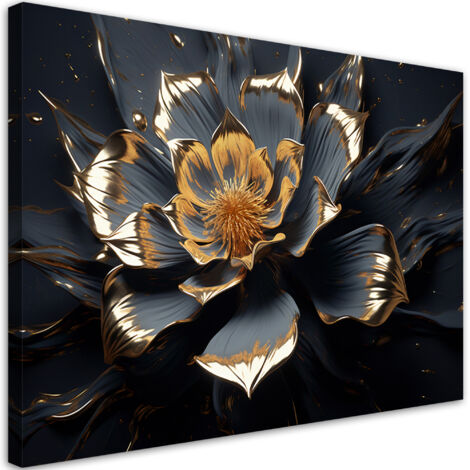 Tableau sur toile Fleur d'or abstraite 3D 60x40