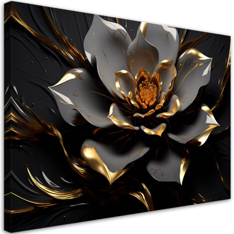 Tableau sur toile Fleur d'or en 3D 60x40